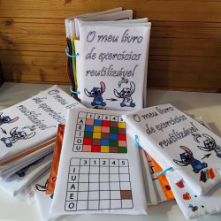 Caderno de exercícios reutilizável