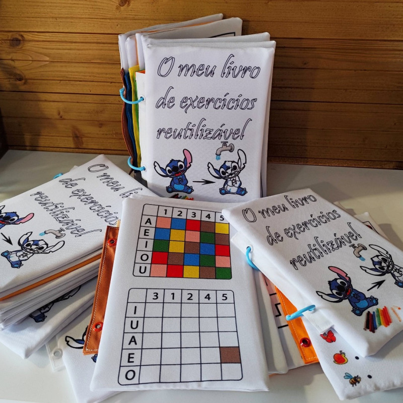 Caderno de exercícios reutilizável