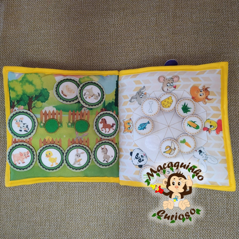Quiet book "Animais e frutas I"
