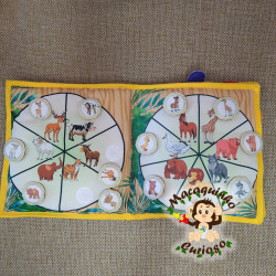 Quiet book "Animais e frutas I"