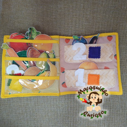 Quiet book "Animais e frutas I"